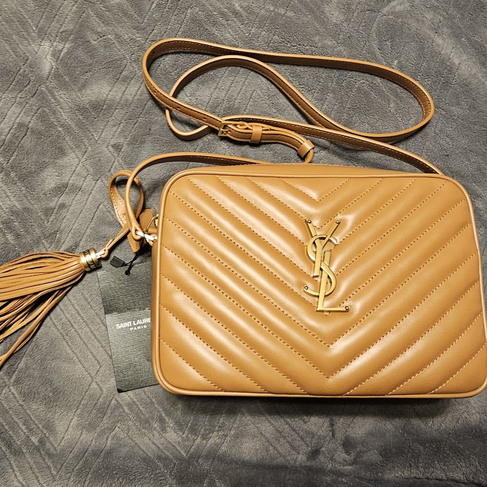 YSL Lou camera bag in cinnamon